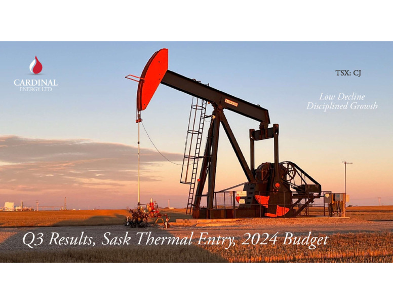 Q3 2023 Earnings Presentation – Cardinal Energy Ltd. – slide 1