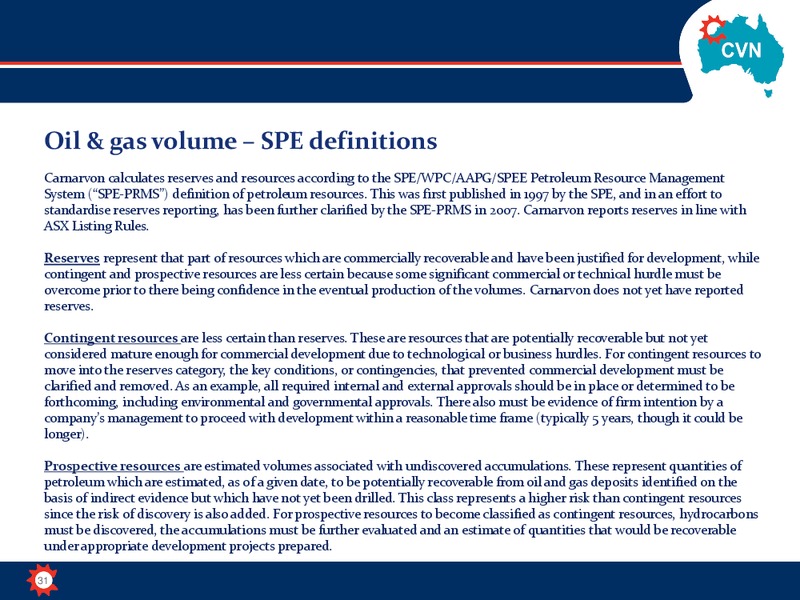 March 2018 Corporate Presentation – Carnarvon Petroleum Ltd. – slide 31