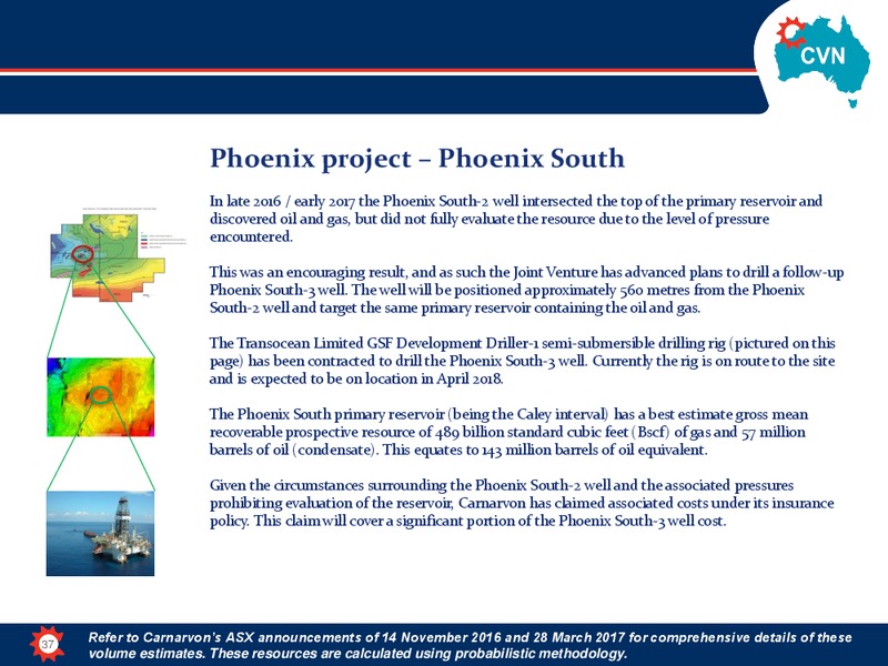 March 2018 Corporate Presentation – Carnarvon Petroleum Ltd. – slide 37