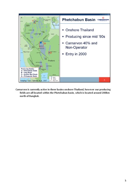 SEPTEMBER 2012 INVESTOR PRESENTATION – Carnarvon Petroleum Ltd. – slide 6