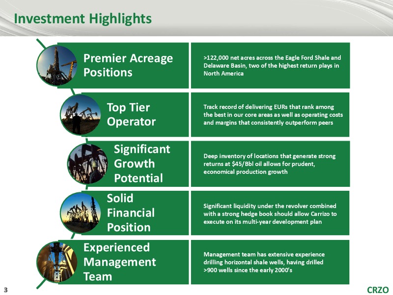 Goldman Sachs Global Energy Conference 2018 – Carrizo Oil & Gas Inc. – slide 2