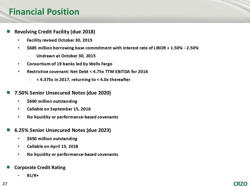 Seaport Global Securities 4th Annual Southern California Energy 1x1 Day – Carrizo Oil & Gas Inc. – slide 26