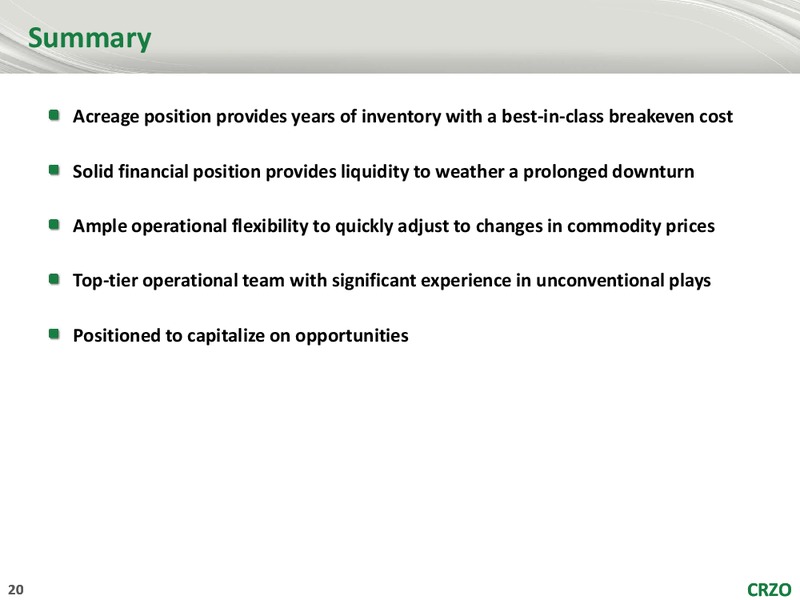 IPAA 2016 OGIS New York – Carrizo Oil & Gas Inc. – slide 18