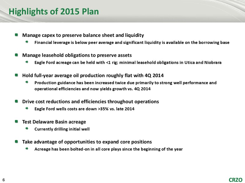 EnerCom The Oil and Gas Conference 2015 – Carrizo Oil & Gas Inc. – slide 5