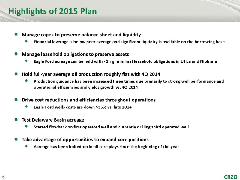 TPH Meeting – Carrizo Oil & Gas Inc. – slide 5