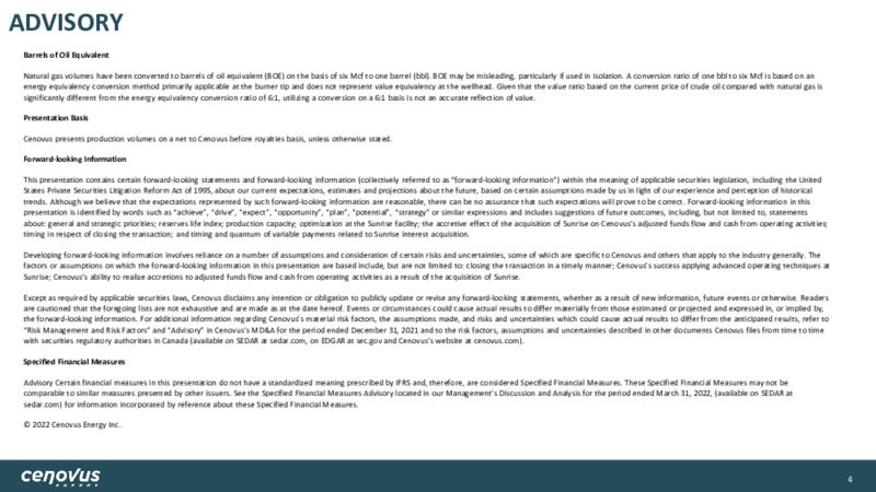 Sunrise Oil Sands Acquisition – Cenovus Energy Inc. – slide 4
