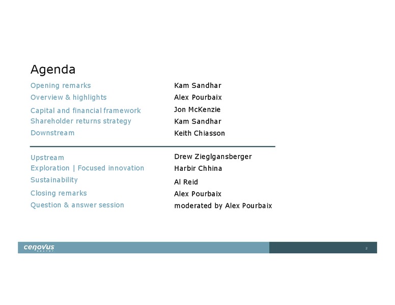 Investor Day – Cenovus Energy Inc. – slide 2
