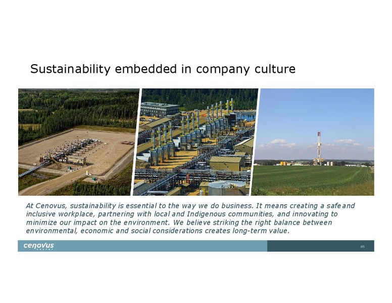 Investor Day – Cenovus Energy Inc. – slide 85