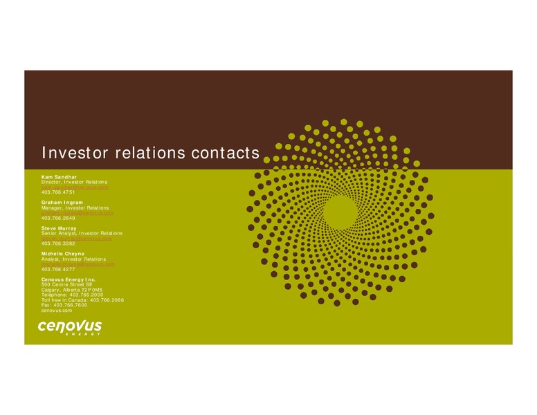 2016 Budget conference call – Cenovus Energy Inc. – slide 13