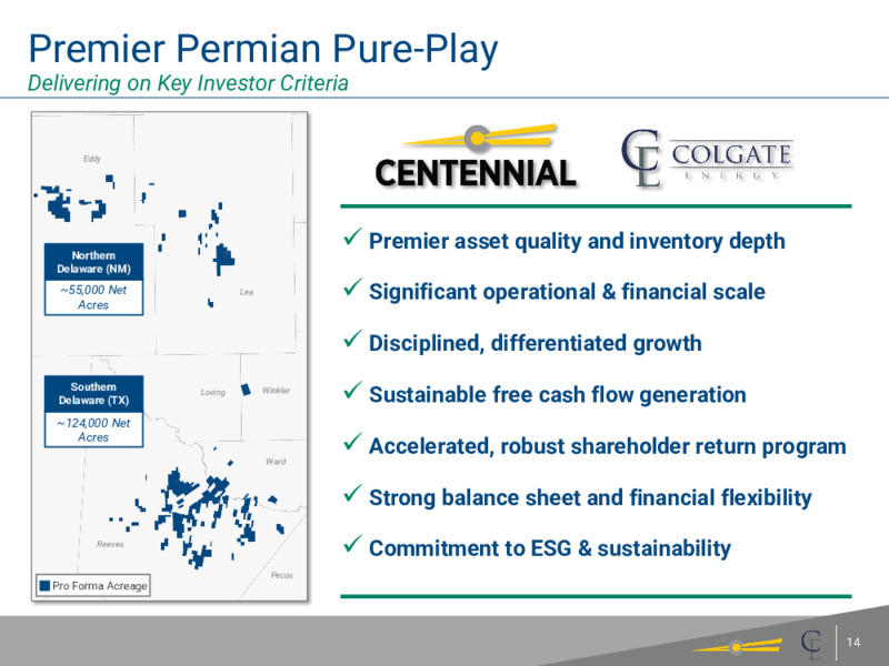Combination of Centennial & Colgate – Centennial Resource Development – slide 13