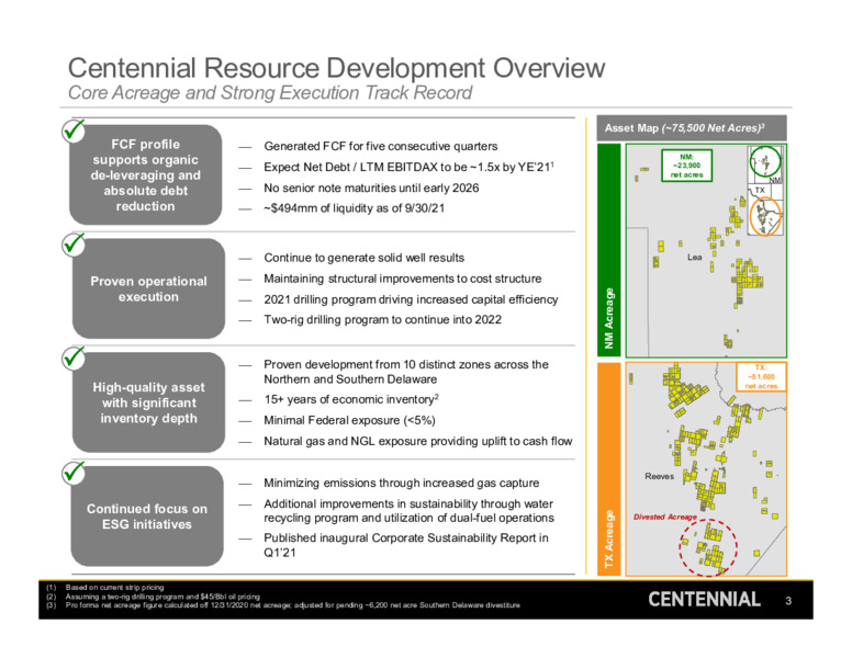 Third Quarter 2021 Earnings Presentation – Centennial Resource Development – slide 2