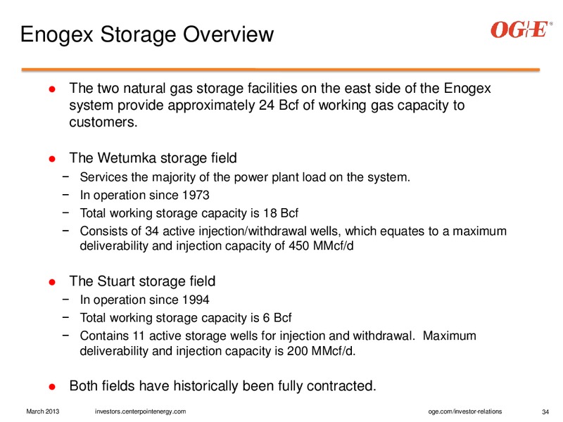 MARCH 2013 INVESTOR PRESENTATION – Centerpoint Energy, Inc. – slide 34