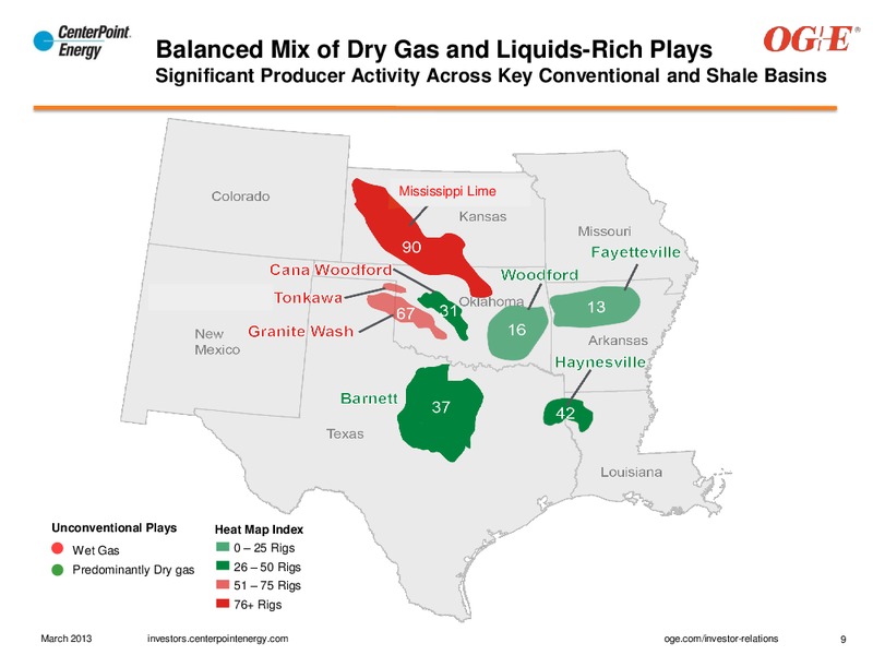 MARCH 3012 INVESTOR INTRODUCTION AND OVERVIEW – Centerpoint Energy, Inc. – slide 9