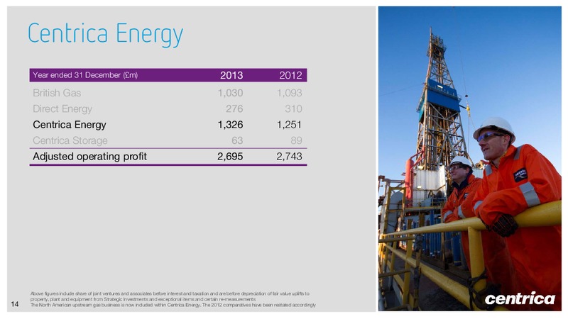 FEBRUARY 2014 INVESTOR PRESENTATION – Centrica Plc – slide 14