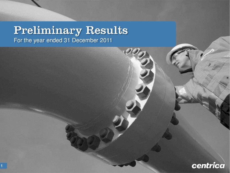 FEBRUARY 23 INVESTOR PRESENTATION – Centrica Plc – slide 1