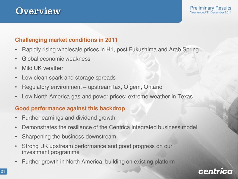 FEBRUARY 23 INVESTOR PRESENTATION – Centrica Plc – slide 21