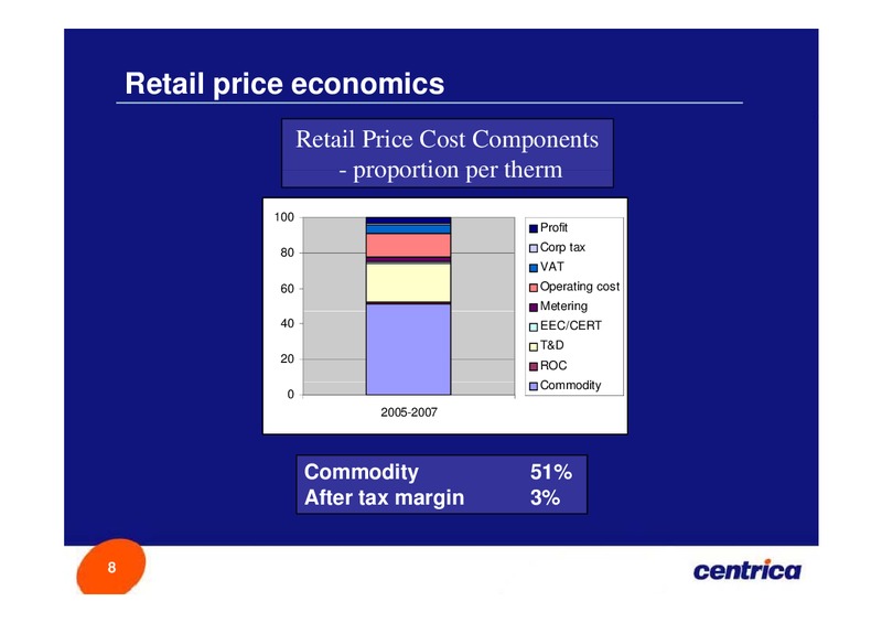 MARCH 2008 INVESTOR PRESENTATION – Centrica Plc – slide 8