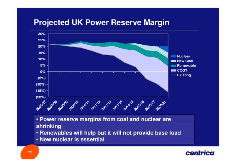 MARCH 2008 INVESTOR PRESENTATION – Centrica Plc – slide 11