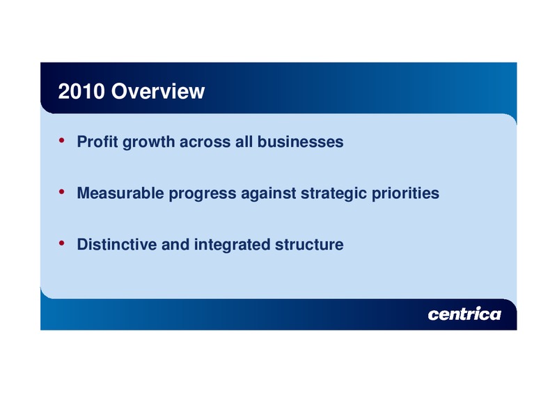 MAY 2011 ANNUAL GENERAL MEETING – Centrica Plc – slide 10
