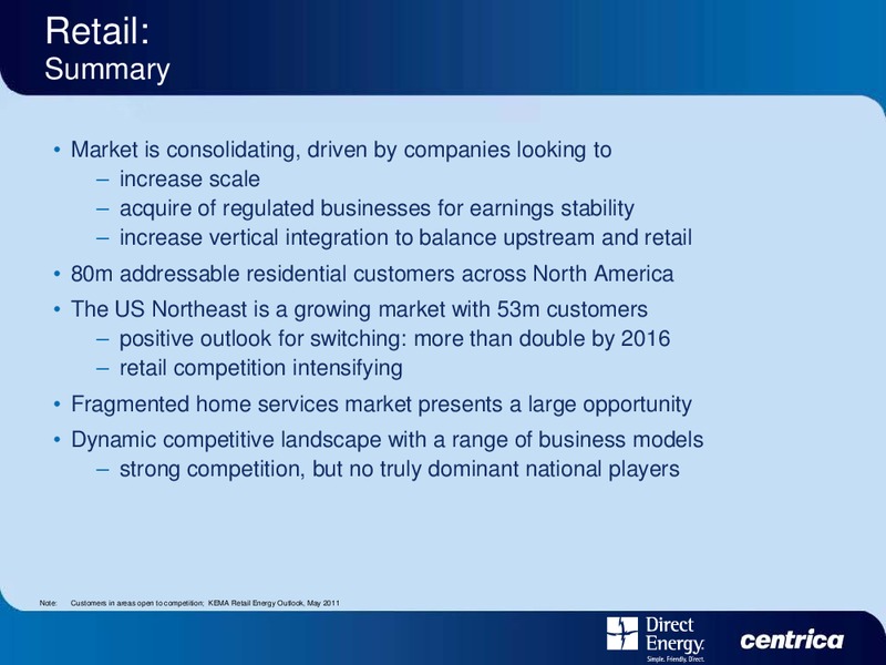 DIRECT ENERGY INVESTOR DAY – Centrica Plc – slide 66