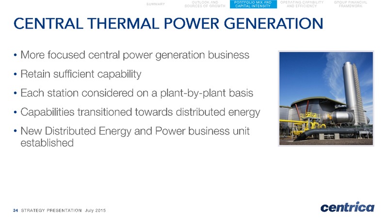 July 2015 Strategic Presentation – Centrica Plc – slide 34