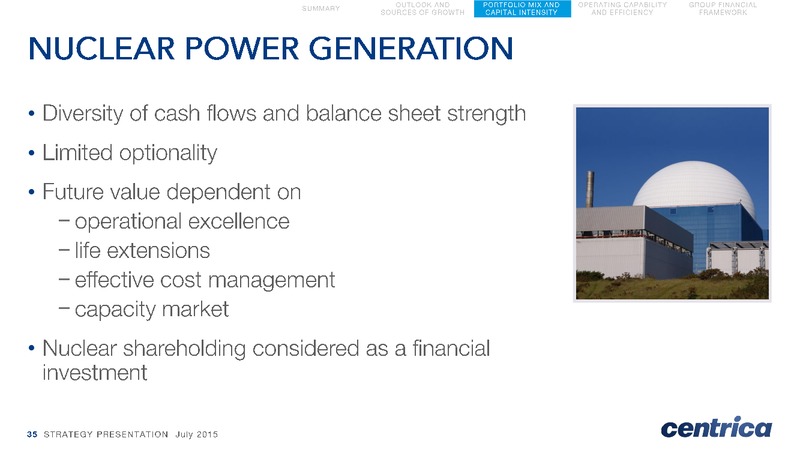 July 2015 Strategic Presentation – Centrica Plc – slide 35