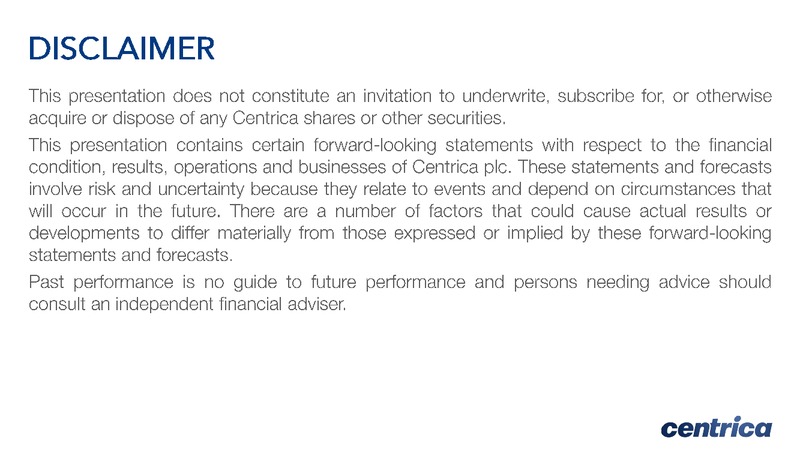 July 2015 Investor Presentation – Centrica Plc – slide 2