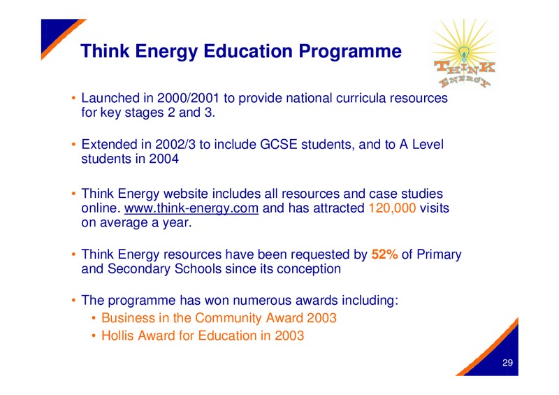 OCTOBER 2005 INVESTOR PRESENTATION – Centrica Plc – slide 29