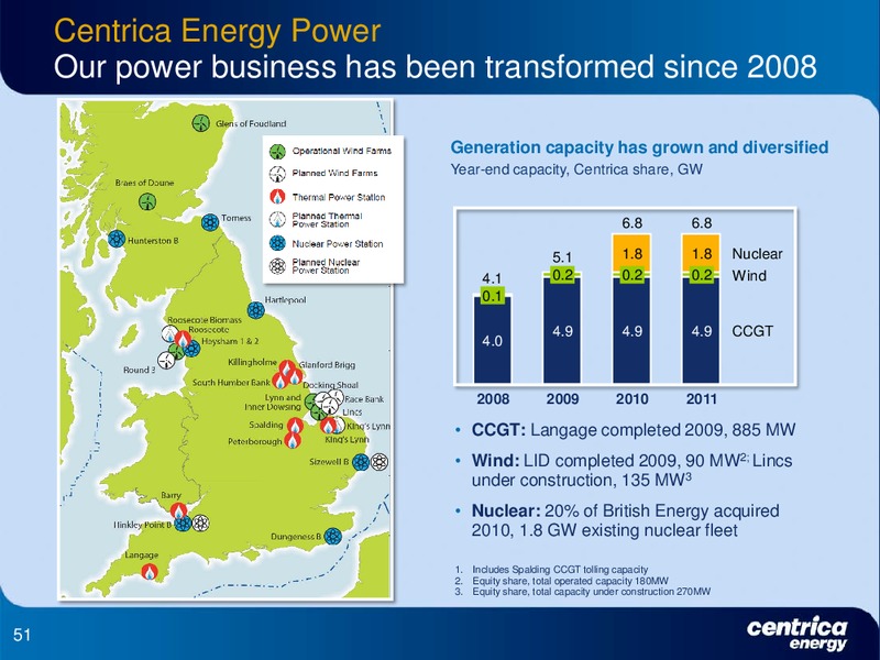 DECEMBER 2011 INVESTOR PRESENTATION – Centrica Plc – slide 51
