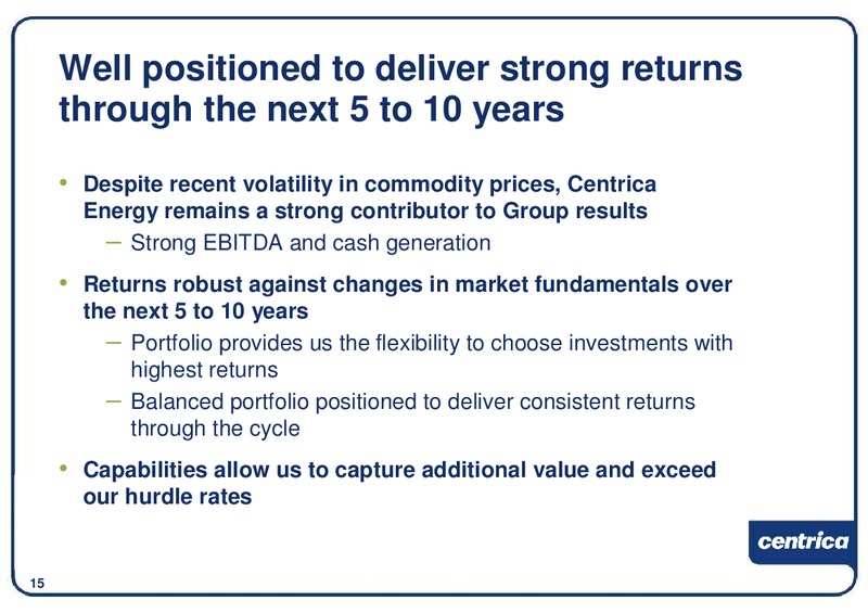 DECEMBER 2009 INVESTOR PRESENTATION – Centrica Plc – slide 16