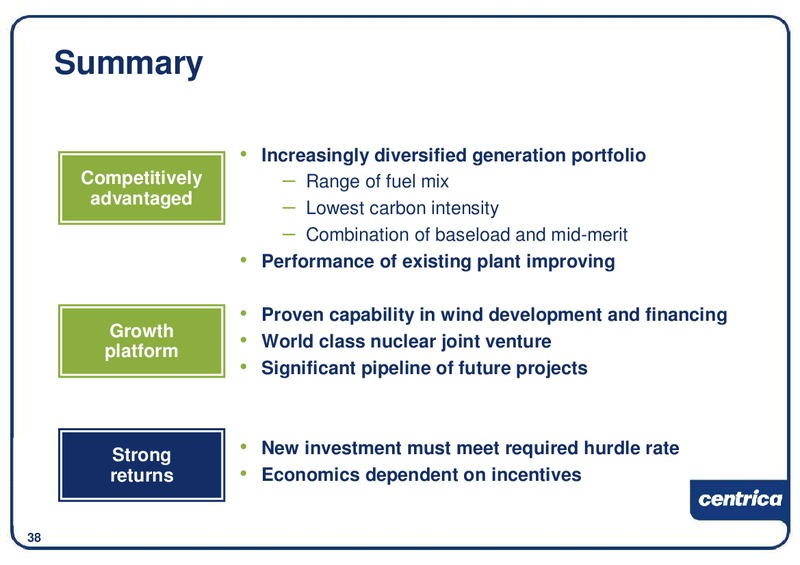 DECEMBER 2009 INVESTOR PRESENTATION – Centrica Plc – slide 39