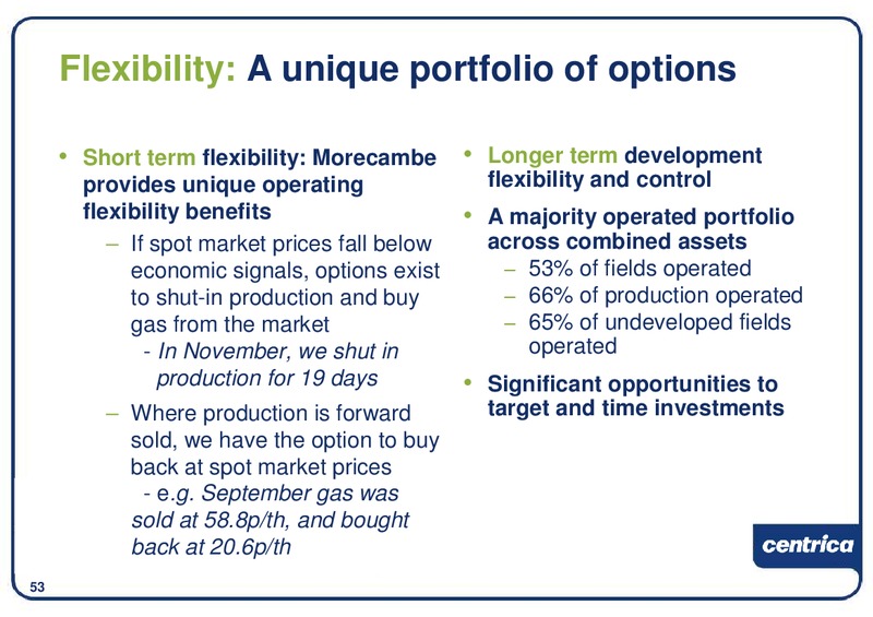 DECEMBER 2009 INVESTOR PRESENTATION – Centrica Plc – slide 54