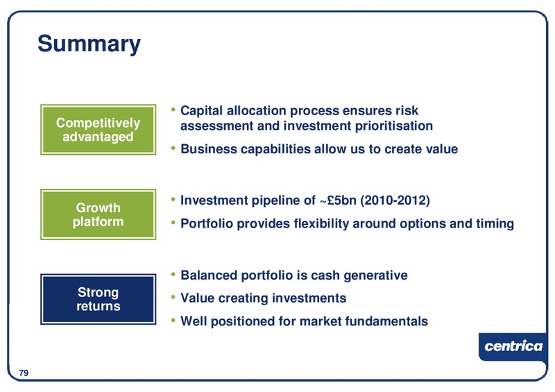 DECEMBER 2009 INVESTOR PRESENTATION – Centrica Plc – slide 80