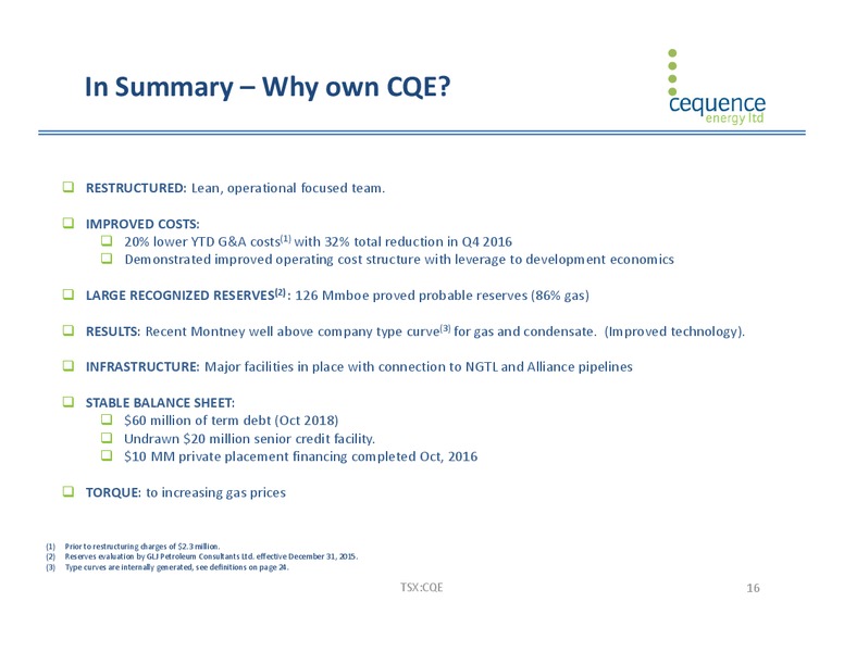 January 2017 Investor Presentation – Cequence Energy Ltd. – slide 15