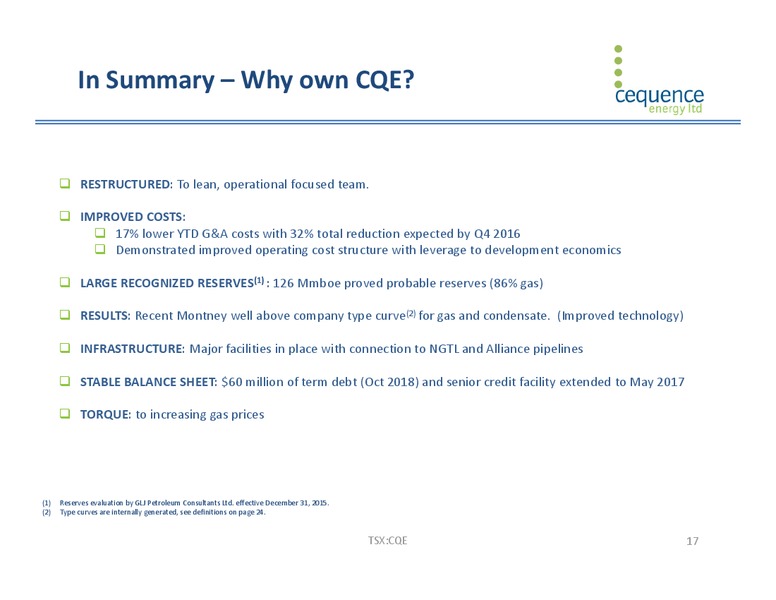 Peters & Co Energy Conference – Cequence Energy Ltd. – slide 16