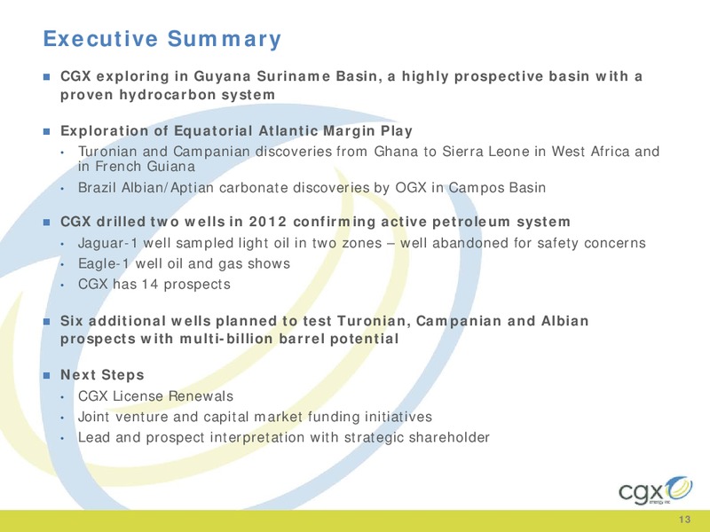 CANACCORD GENUITY 6TH ANNUAL GLOBAL RESOURCES CONFERENCE – Cgx Energy Inc. – slide 12