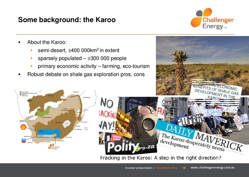 INVESTEC OIL GAS CONFERENCE – Challenger Energy Ltd – slide 15