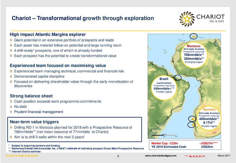 March 2017 Investors Presentation – Chariot Oil and Gas – slide 2