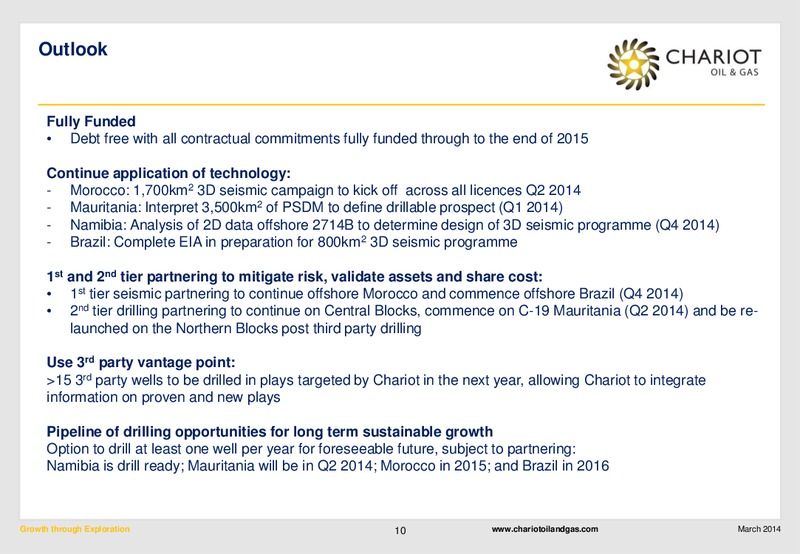 2013 EARNINGS CALL – Chariot Oil and Gas – slide 9