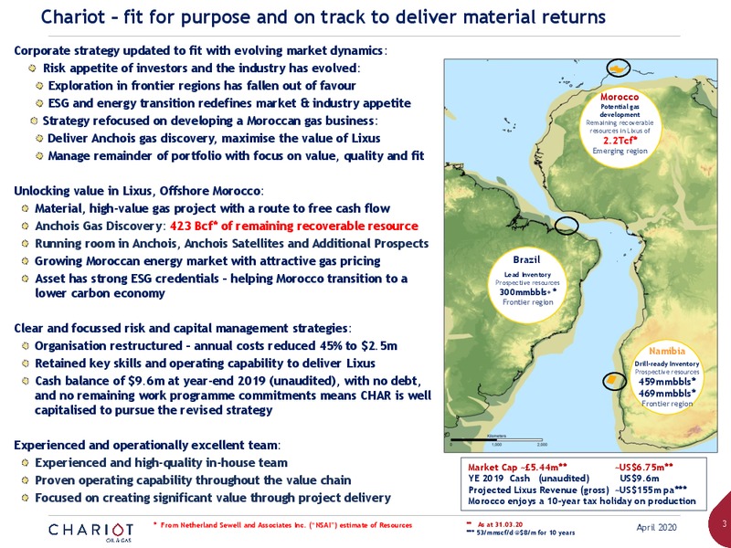 April 2020 Investor Presentation – Chariot Oil and Gas – slide 2