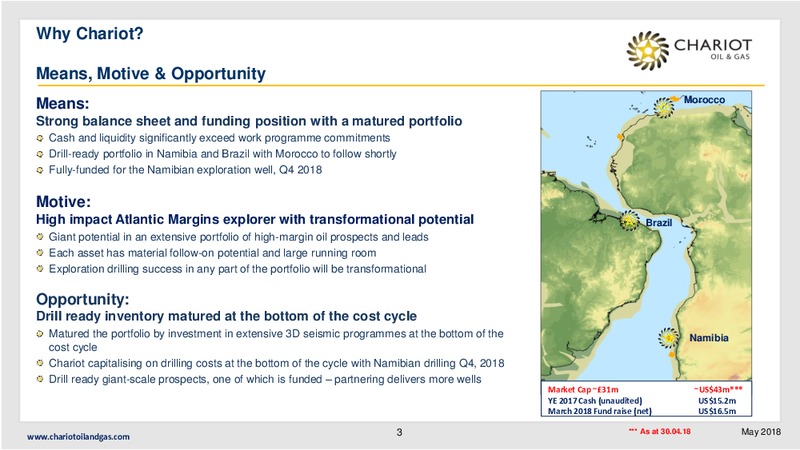 Africa EandP Summit – Chariot Oil and Gas – slide 2