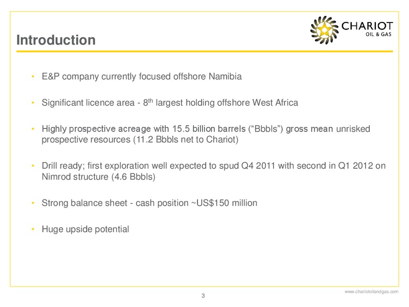 GLOBAL ENERGY CONFERENCE – Chariot Oil and Gas – slide 2