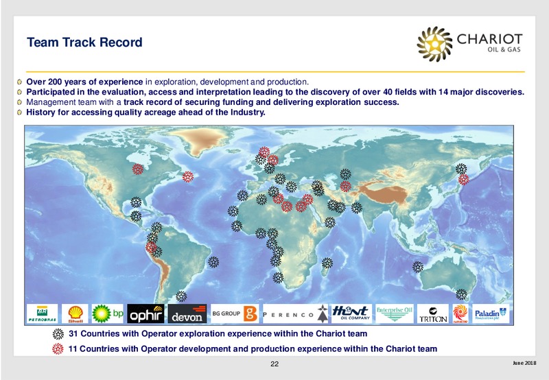 June 2018 Corporate Presentation – Chariot Oil and Gas – slide 21