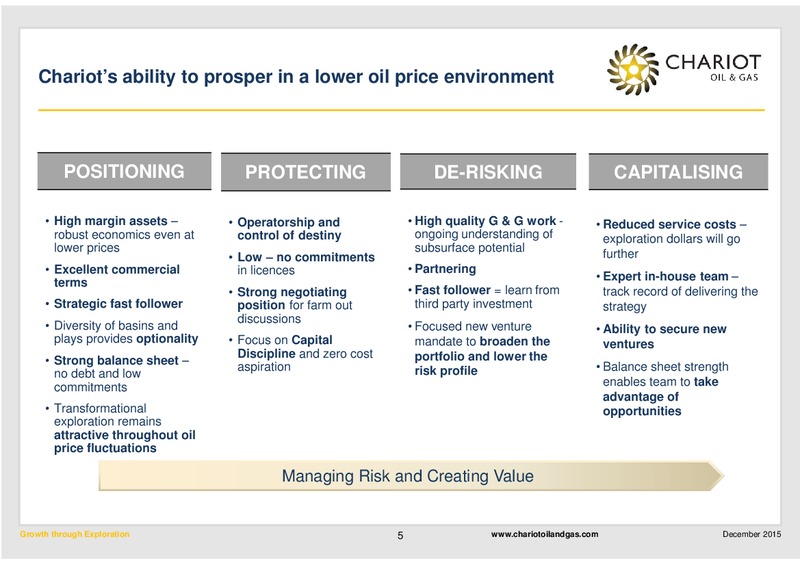 December 2015 Investor Presentation – Chariot Oil and Gas – slide 4