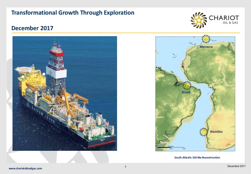 Transformational Growth Through Exploration – Chariot Oil and Gas – slide 1