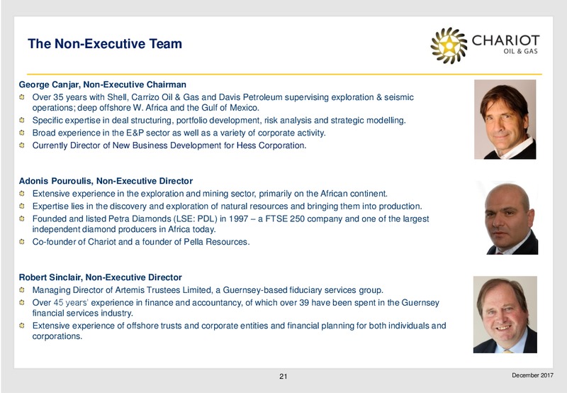 Transformational Growth Through Exploration – Chariot Oil and Gas – slide 20