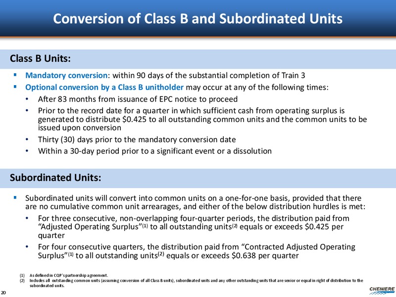 JULY 2015 INVESTOR PRESENTATION – Cheniere Energy, Inc. – slide 19