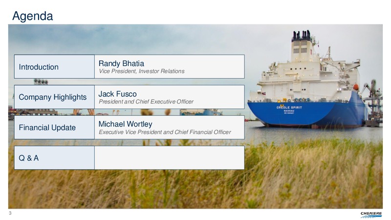 Third Quarter 2018 Conference Call – Cheniere Energy, Inc. – slide 2