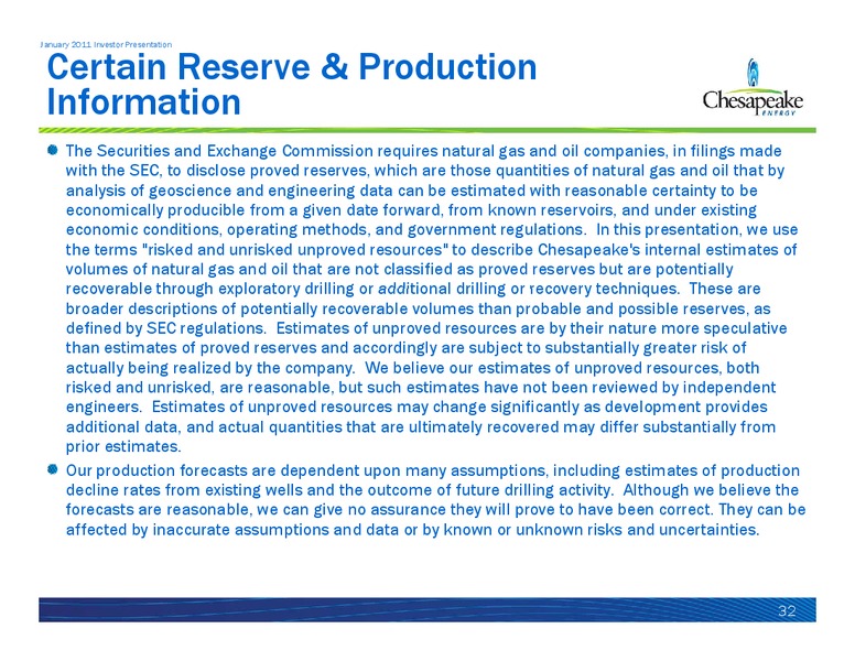 January 2011 Investor Presentation – Chesapeake Energy Corp – slide 32