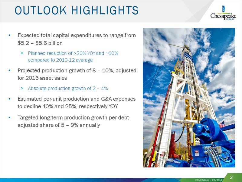 2014 Outlook – Chesapeake Energy Corp – slide 2